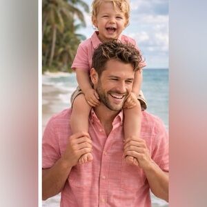 Beach Button Down| IZOD Saltwater Relaxed Fit| Men’s Large| Cotton| Coral